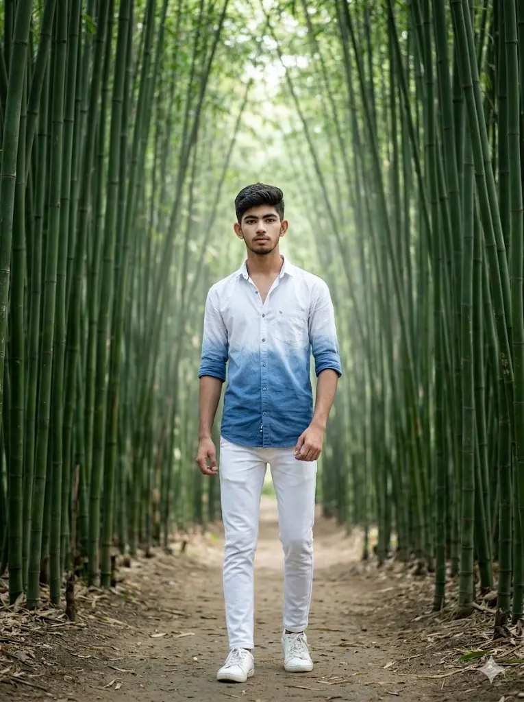 Bamboo Path Minimal Portrait