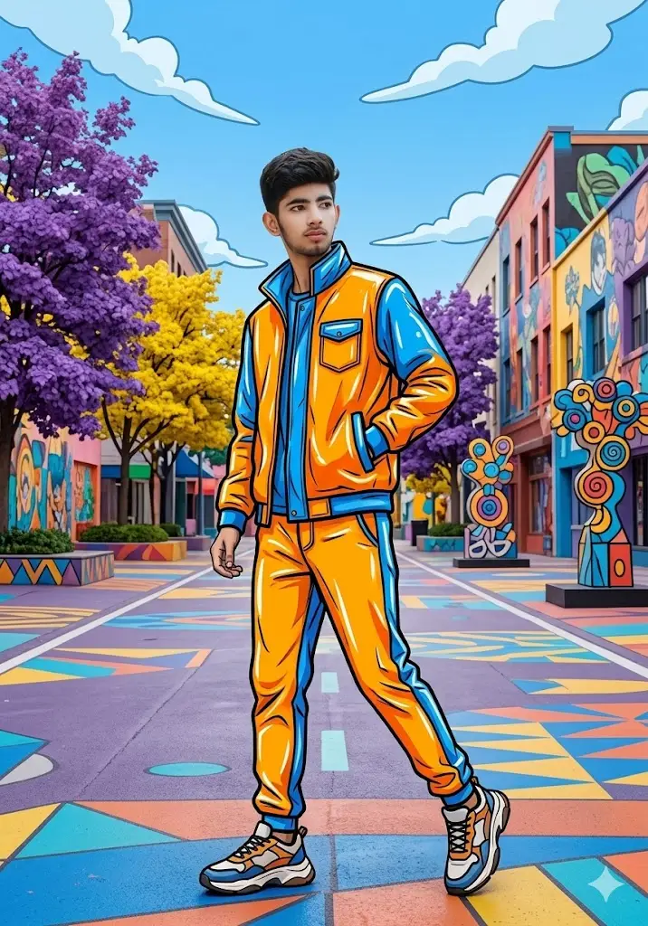 Colorful Trendy Pop Fashion Scene