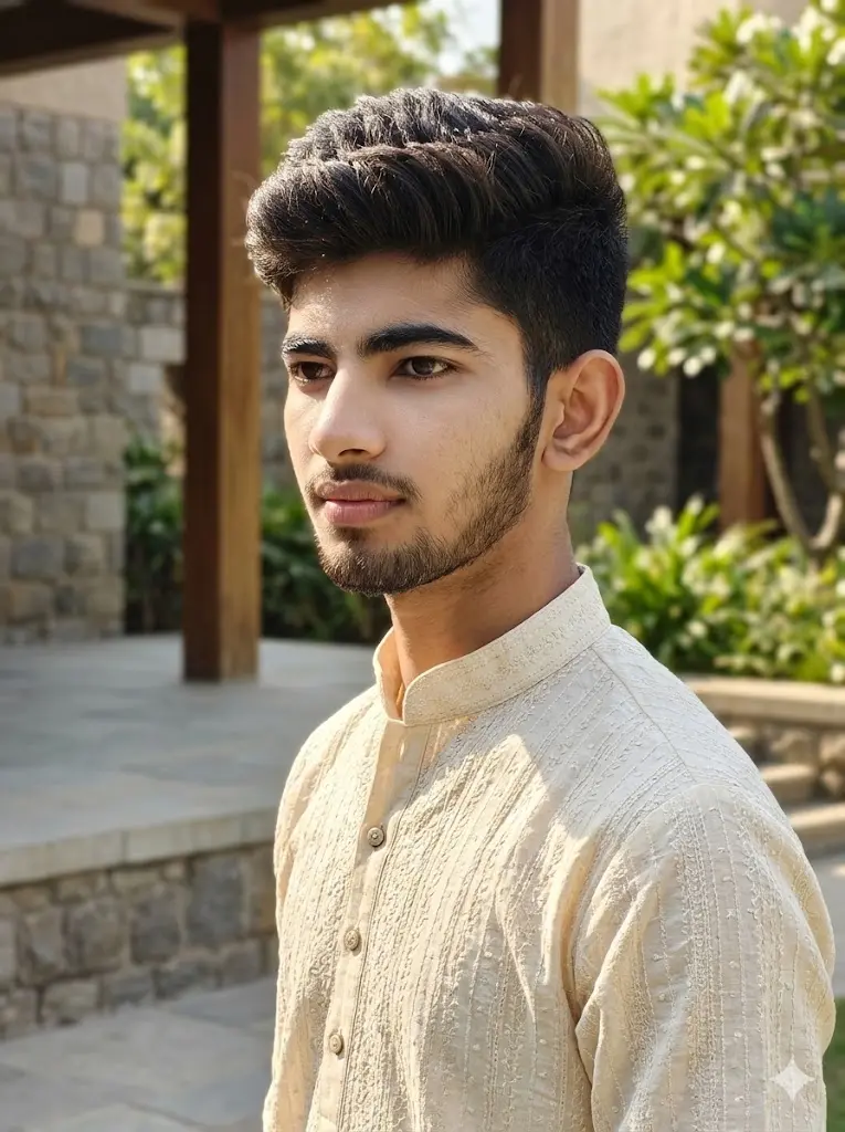 Cream Kurta Side Profile Look