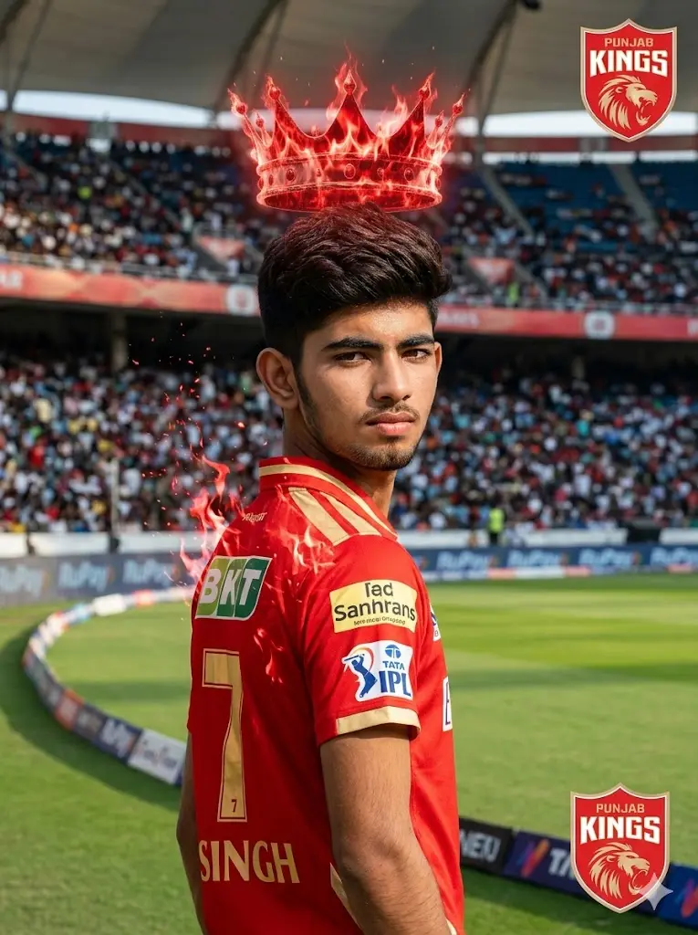 Punjab Kings Fire Crown Portrait