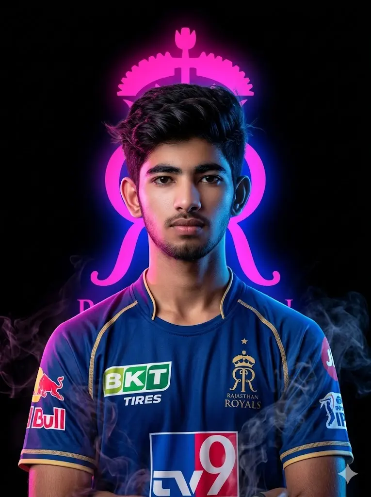 RR Black Background Neon Logo Portrait