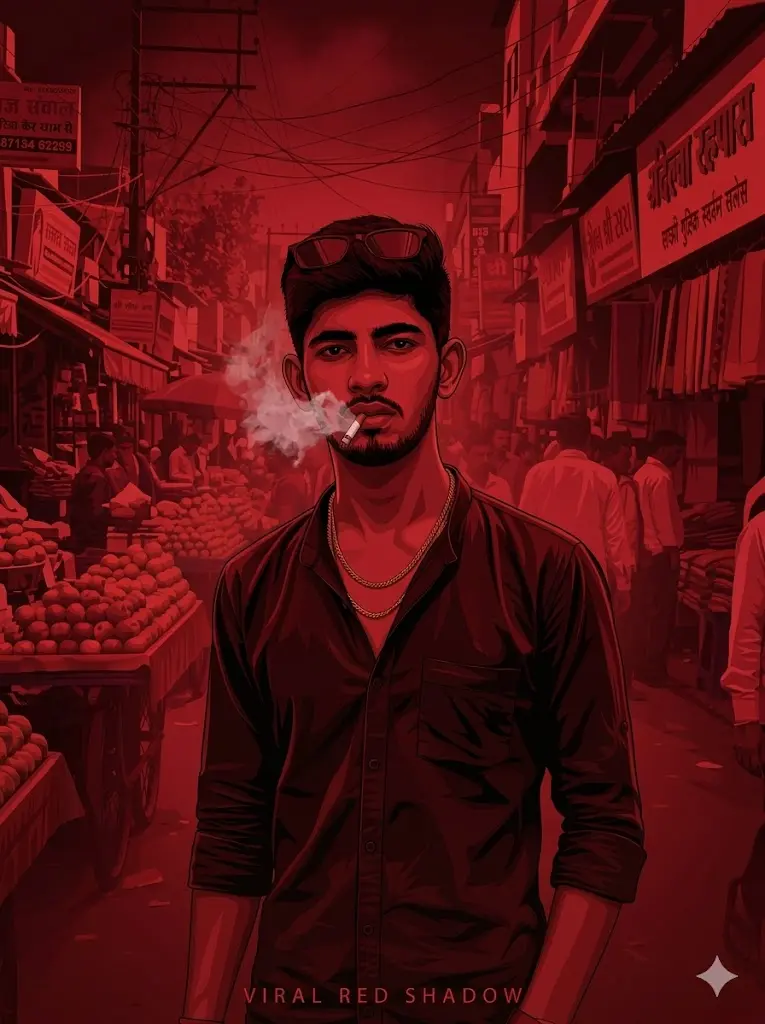 Red Shadow Graphic Portrait Effect