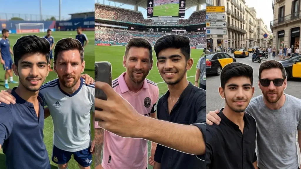 Selfie with Messi AI prompt