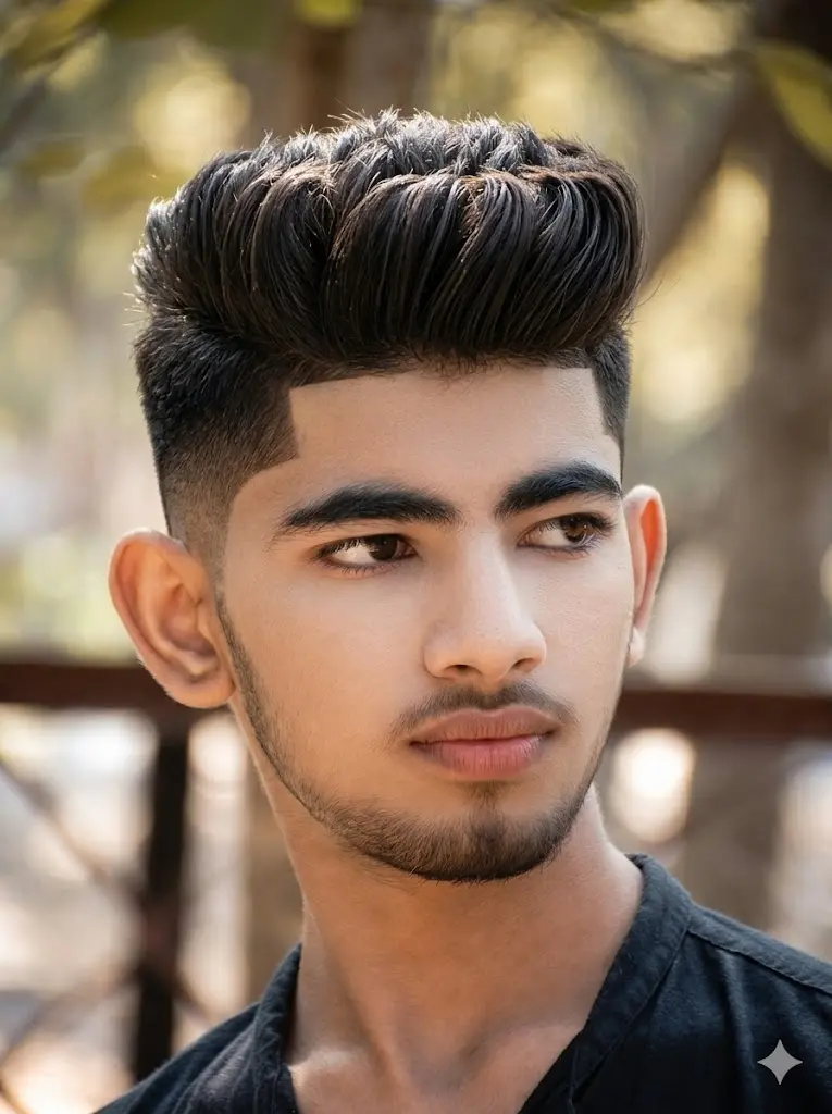 Textured Quiff Fade Portrait