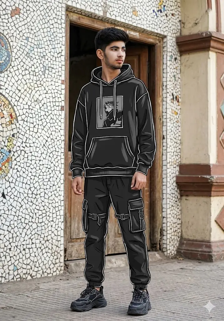 Tiled Wall Aesthetic Fashion Scene