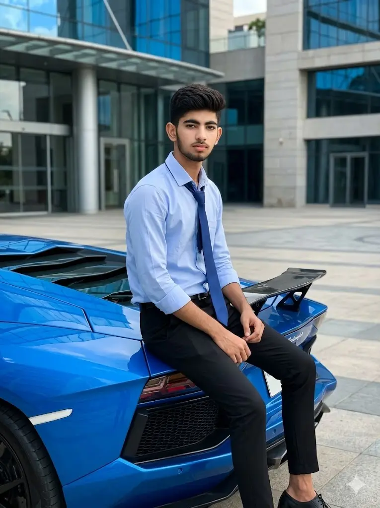 Blue Harmony Lamborghini Side Pose