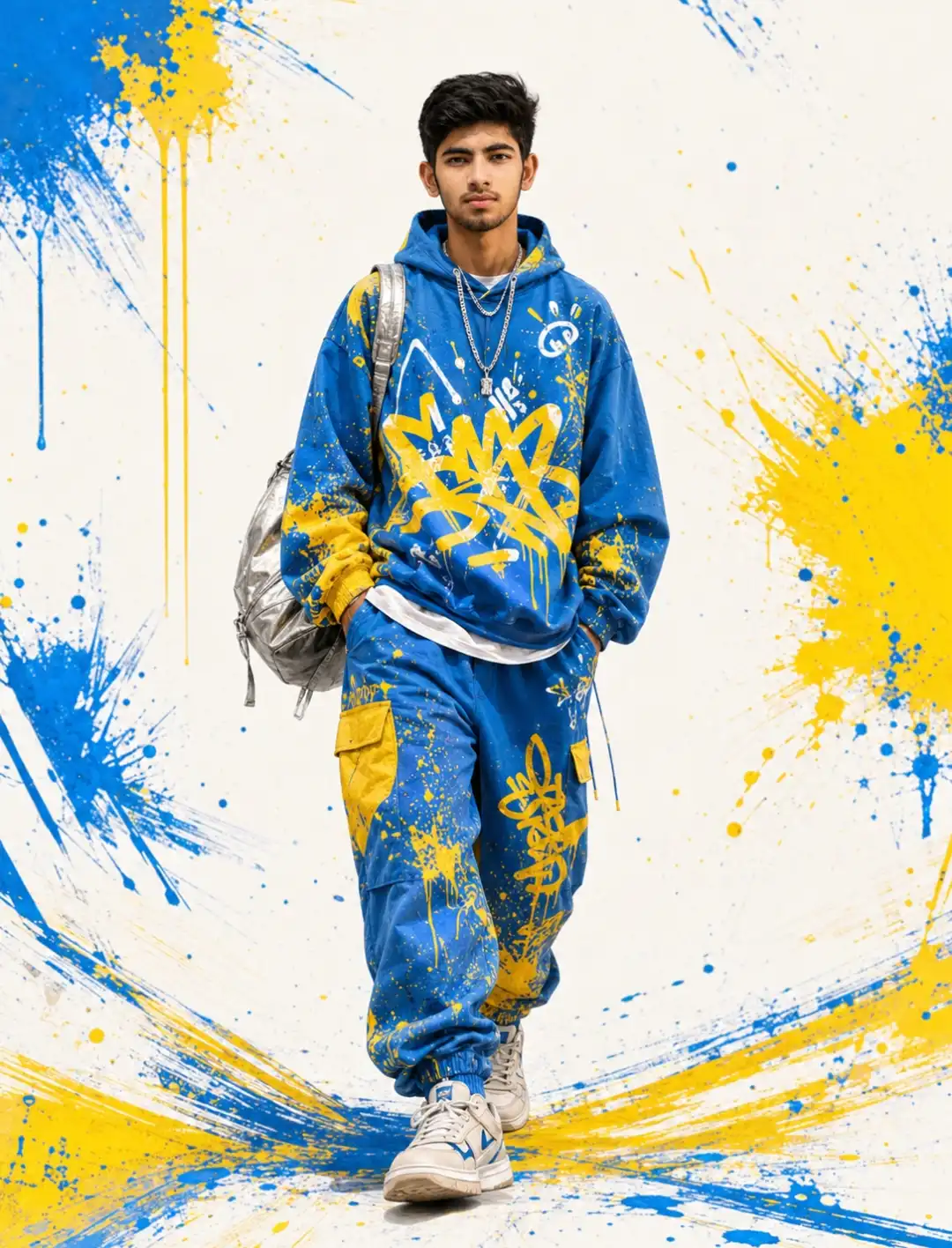 11 Instagram Trending AI Image Prompt For Boy: Upload Your Photo & Look Like an Instagram Model Instantly Blue Yellow Graffiti Streetwear Fashion Poster Yellow Graffiti Streetwear Fashion Poster