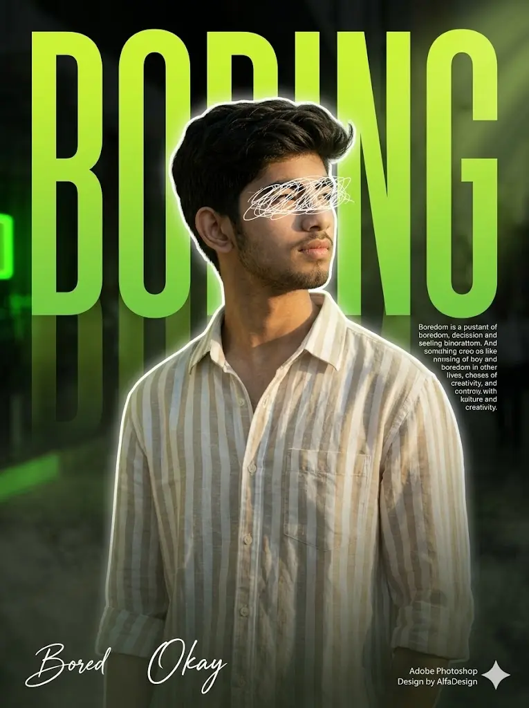 Boring Editorial Neon Poster