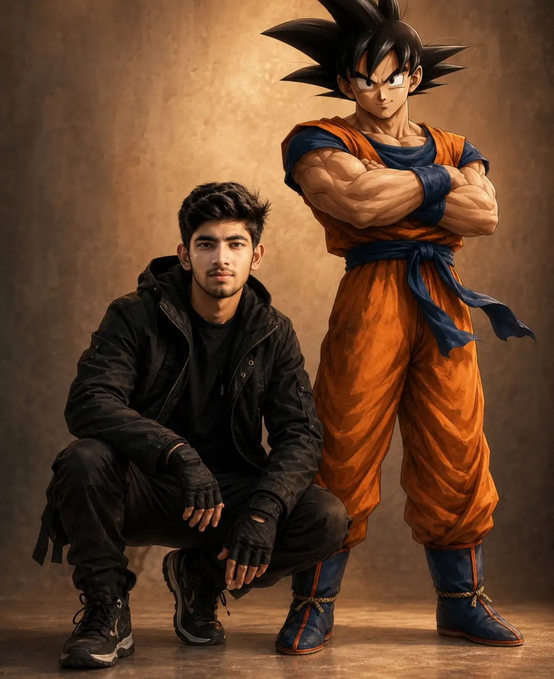 Casual Anime Duo Portrait with Goku