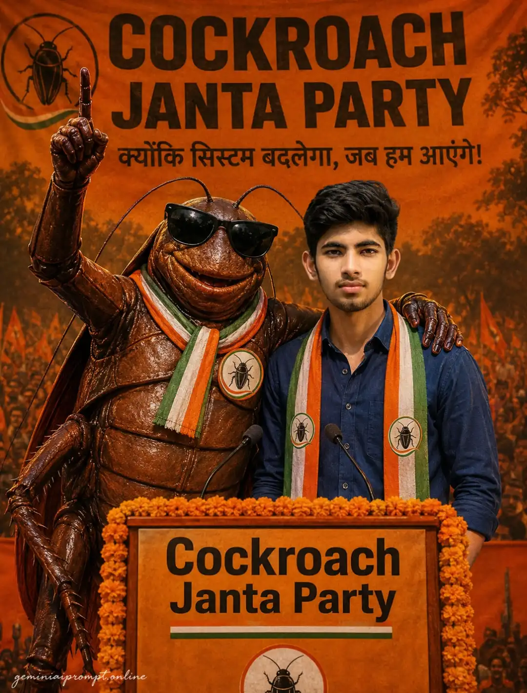 Cockroach Janta Party Leader Stage Prompt 
