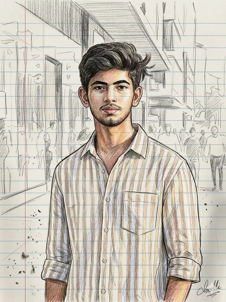 Crayon Notebook Doodle Portrait