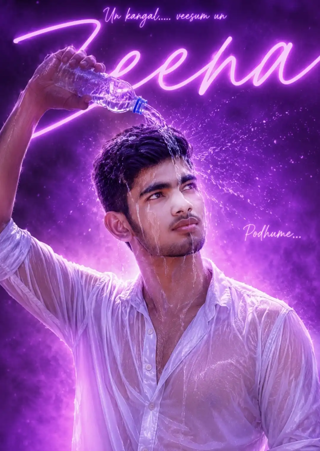 Prompt Seen Trending Boy Instagram AI Photo Prompts Create Viral Neon Glow Water Splash Posters With Your Photo Create Viral Neon Glow Water Splash Posters With Your Photo prompt