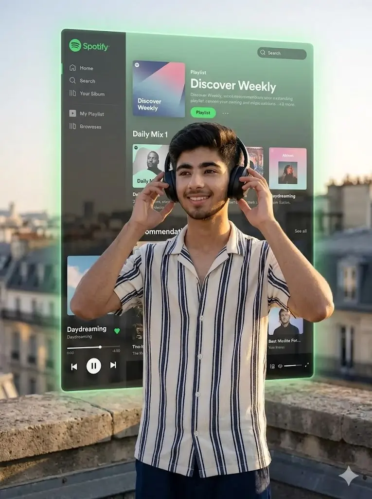Giant Spotify Screen Reality Illusion