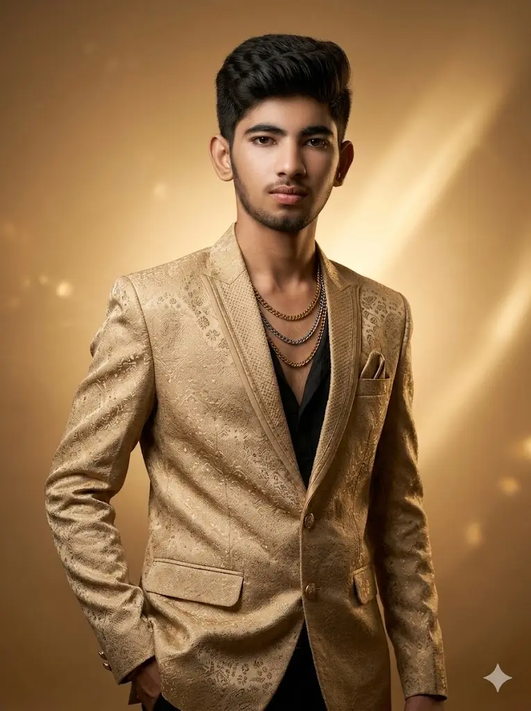 Golden Beige Luxury Gentleman Portrait