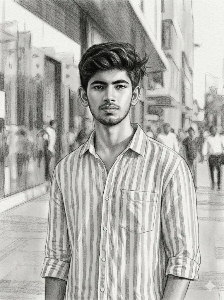 Hyper-Realistic Studio Sketch Portrait