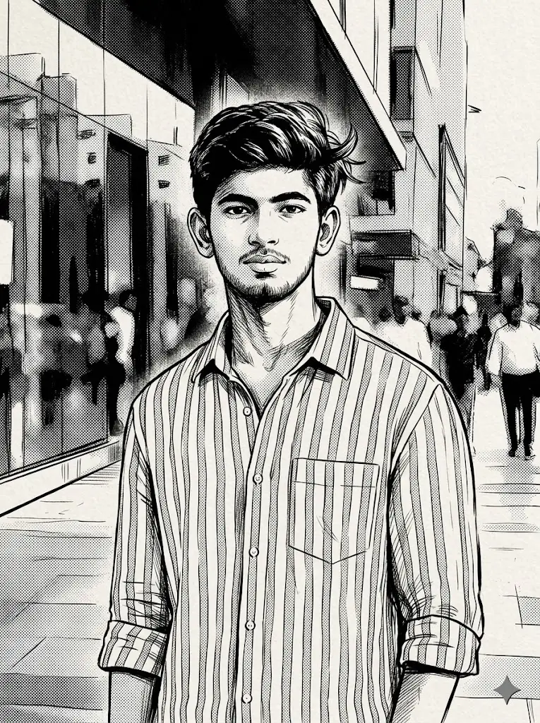 Manga Ink Portrait Sketch