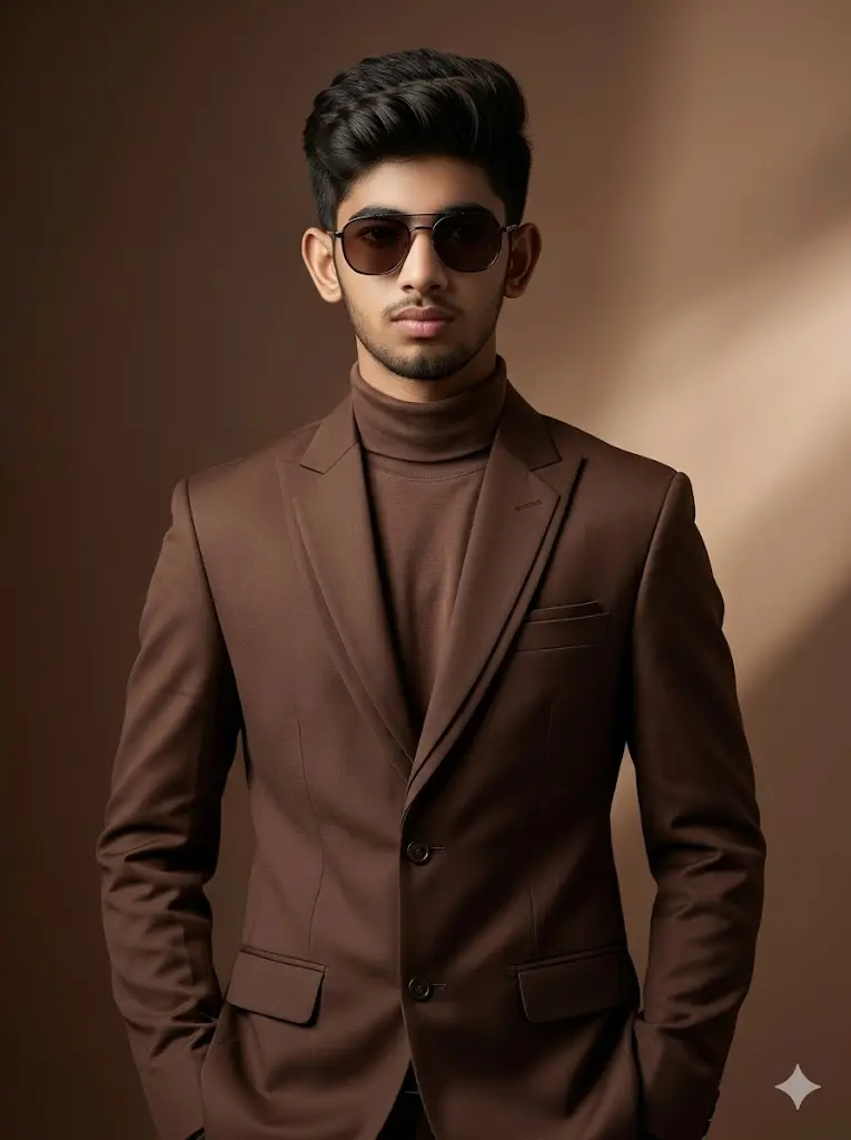 Matte Brown Luxury Fashion Portrait