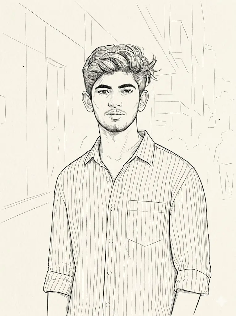 Minimalist Line Art Sketch