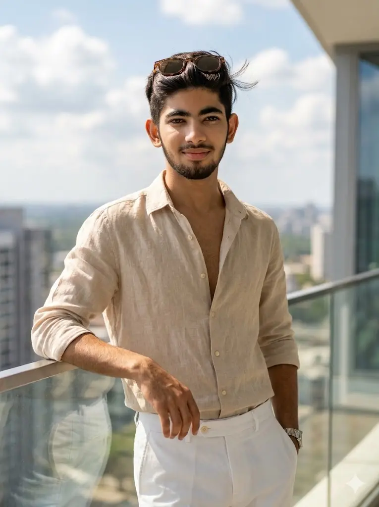 Modern Summer Balcony Portrait