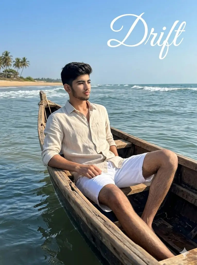 Ocean Wooden Boat Portrait