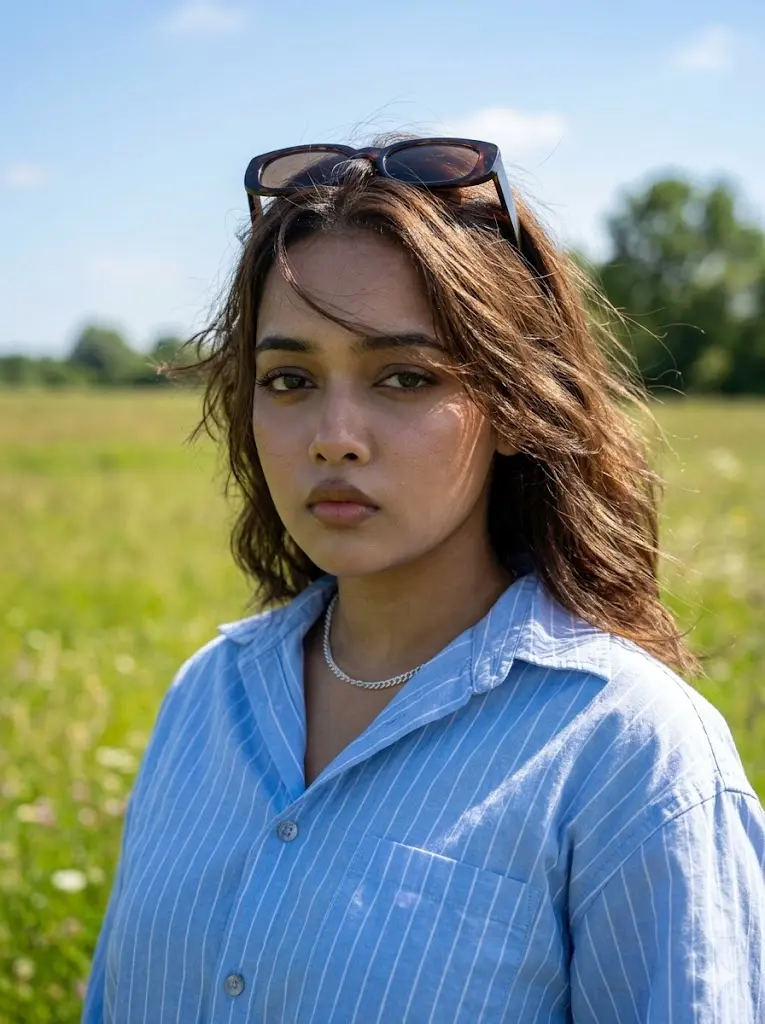 Girl in an Open Field