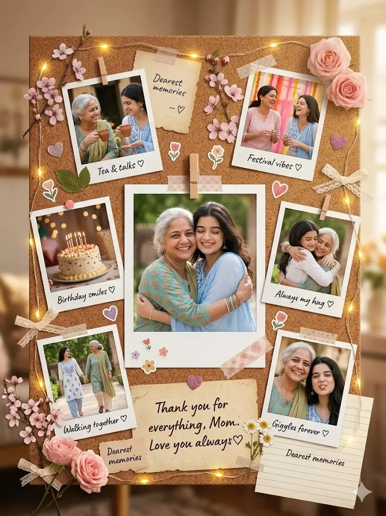 Polaroid Memory Board Mother’s Day Collage