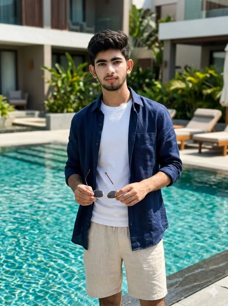 Poolside Luxury Summer Portrait