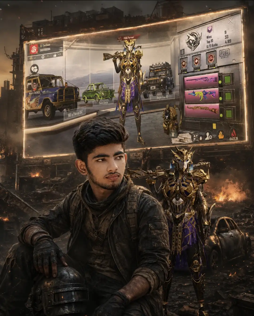 PUBG Gemini Prompt Copy Paste: Create Ultra Realistic 4K Profile Pics Post Apocalyptic BGMI Survivor Poster Post-Apocalyptic BGMI Survivor Poster