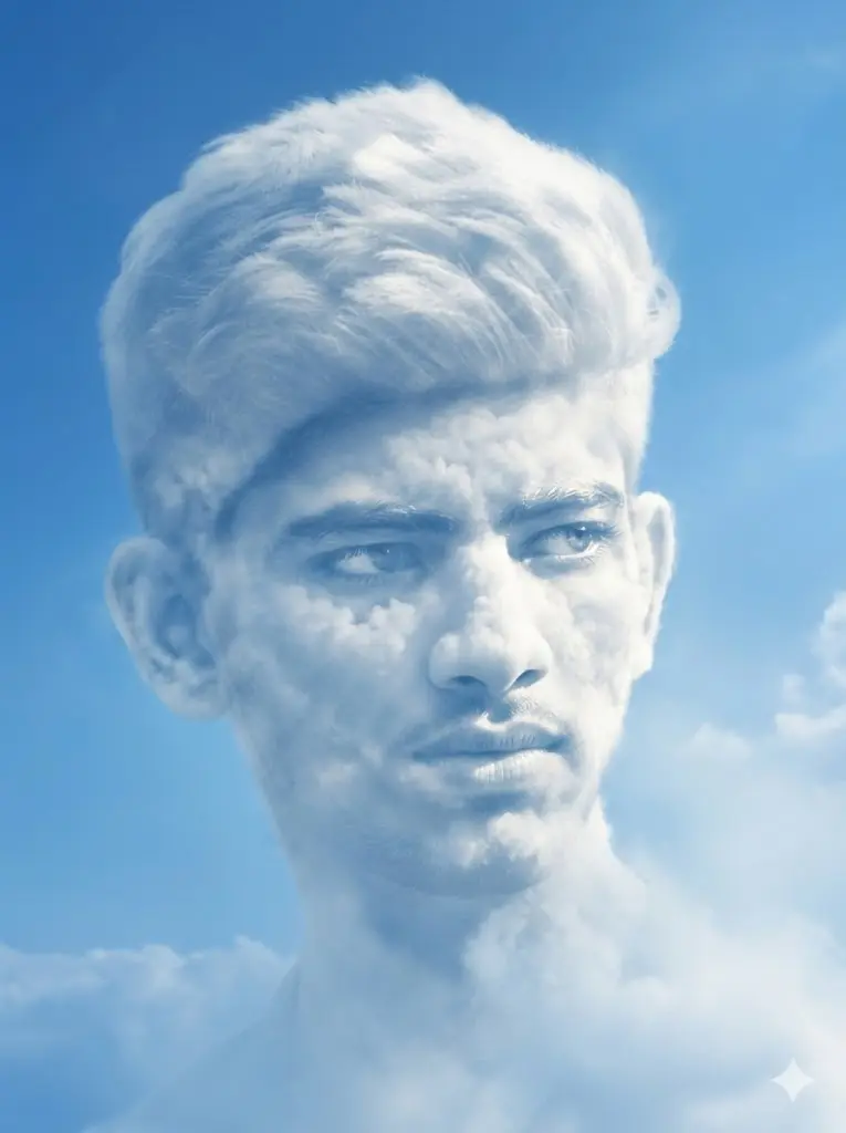 Realistic Cloud Face Sky Portrait