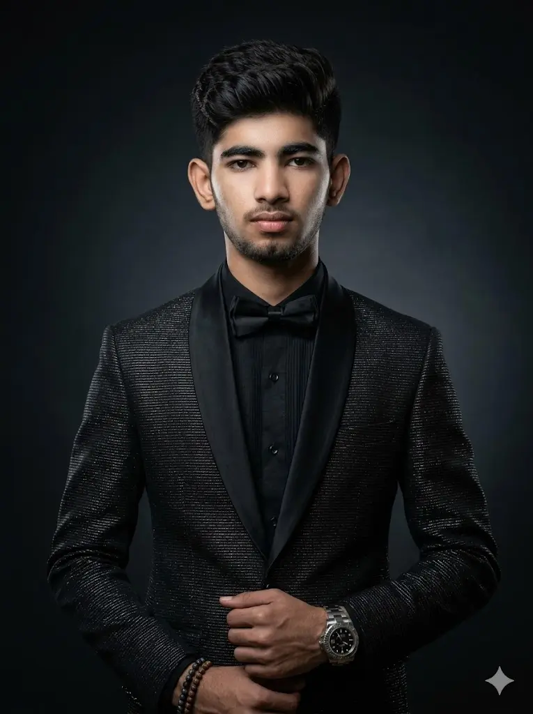 Royal Black Luxury Studio Portrait