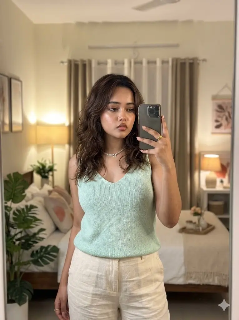 Soft Aesthetic Mirror Selfie Girl