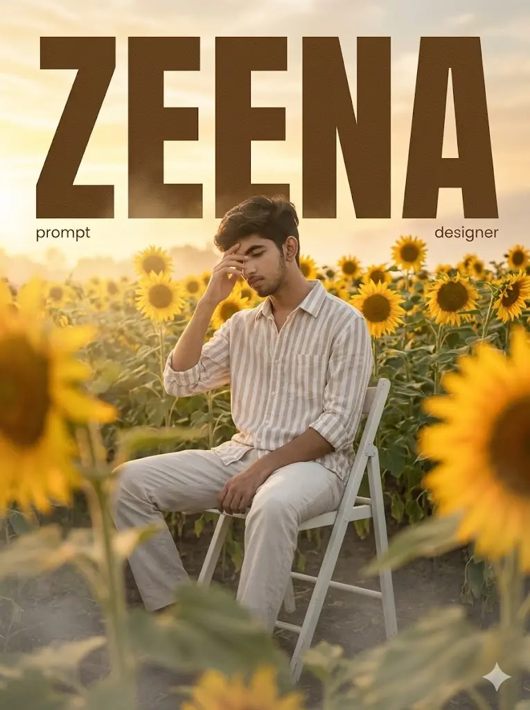 Prompt Seen Trending Boy Instagram AI Photo Prompts Sunflower Dream Poster Prompt Sunflower Dream Poster Prompt