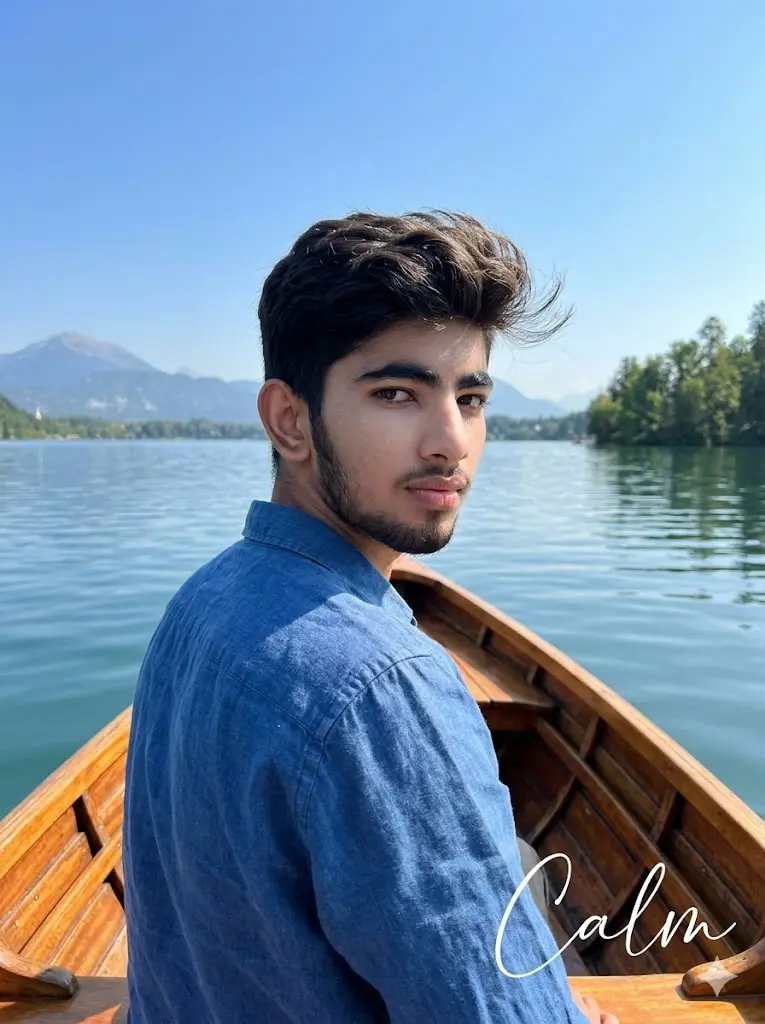 Sunny Back View Boat Portrait