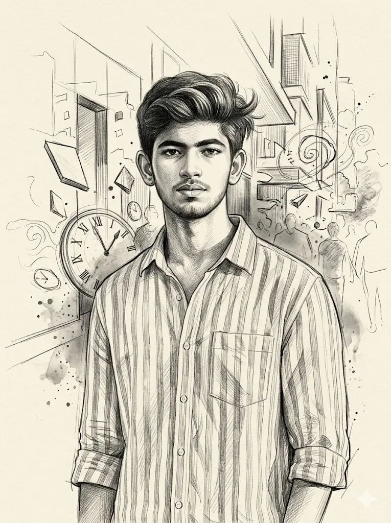 Surrealist Dream Sketch Portrait