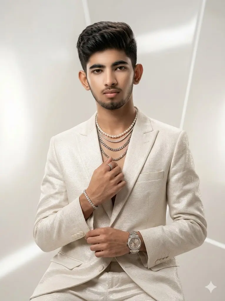 White Pearl Luxury Editorial Portrait