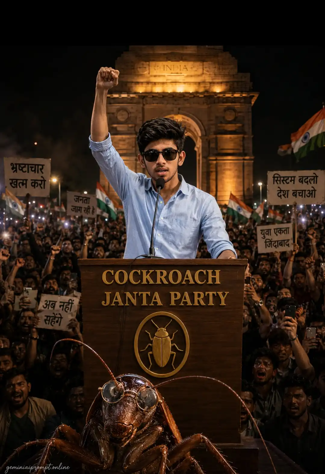 Cockroach Speech at India Gate ChatGPT Prompt