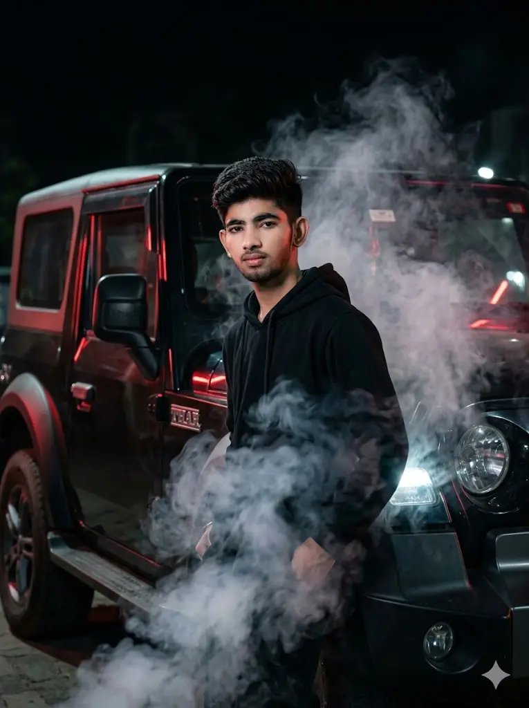 mahindra thar aesthetic smoke effect