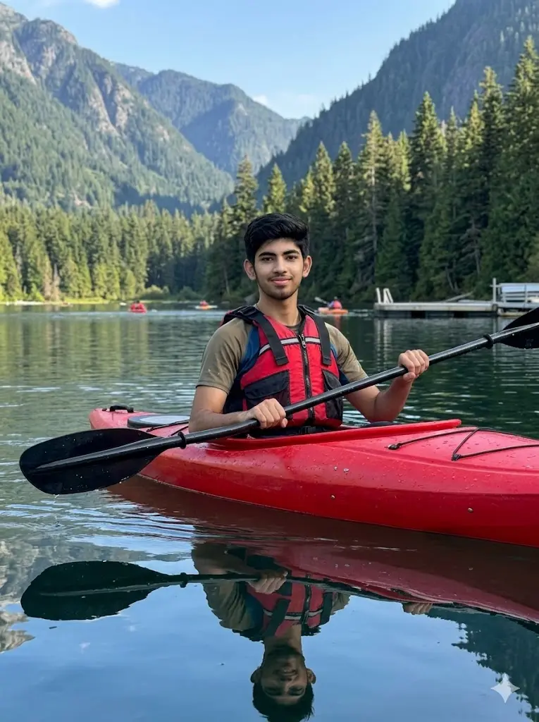 Realistic Adventure Sports Photo Gemini Prompts Camping Kayaking Adventure Camping Kayaking Adventure