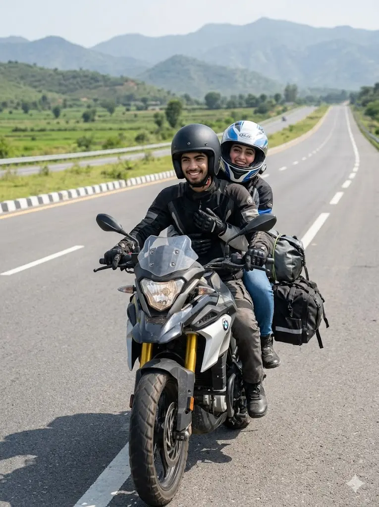 Long Highway Couple Bike Journey