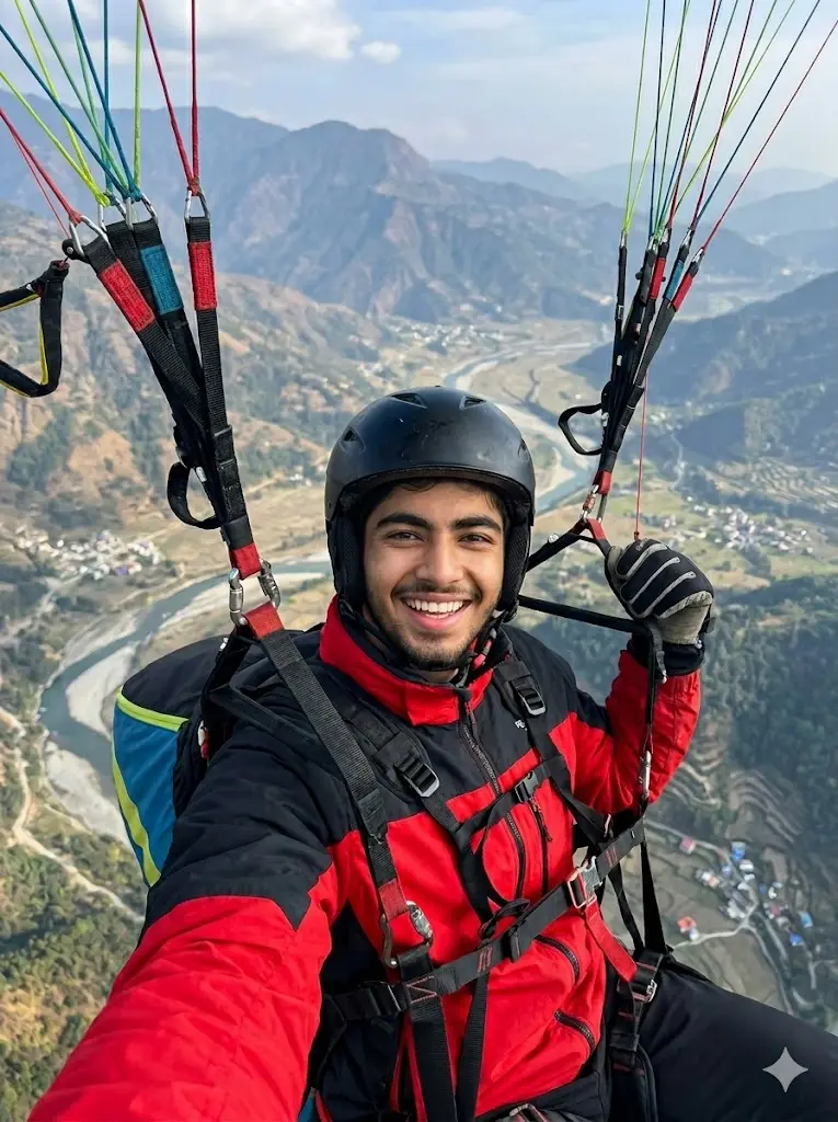 Realistic Adventure Sports Photo Gemini Prompts Paragliding Flight Adventure Paragliding Flight Adventure