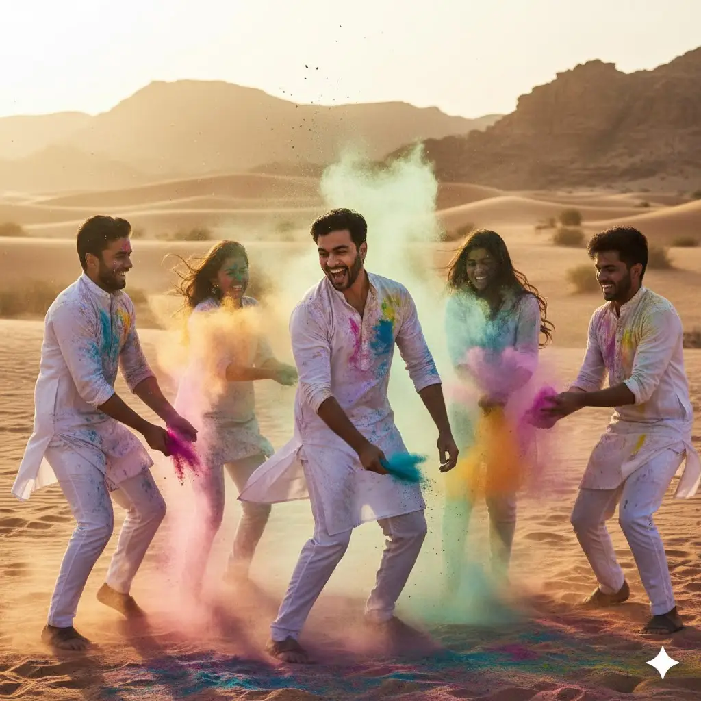 Gemini AI gemini ai Holi Prompt For Men desert