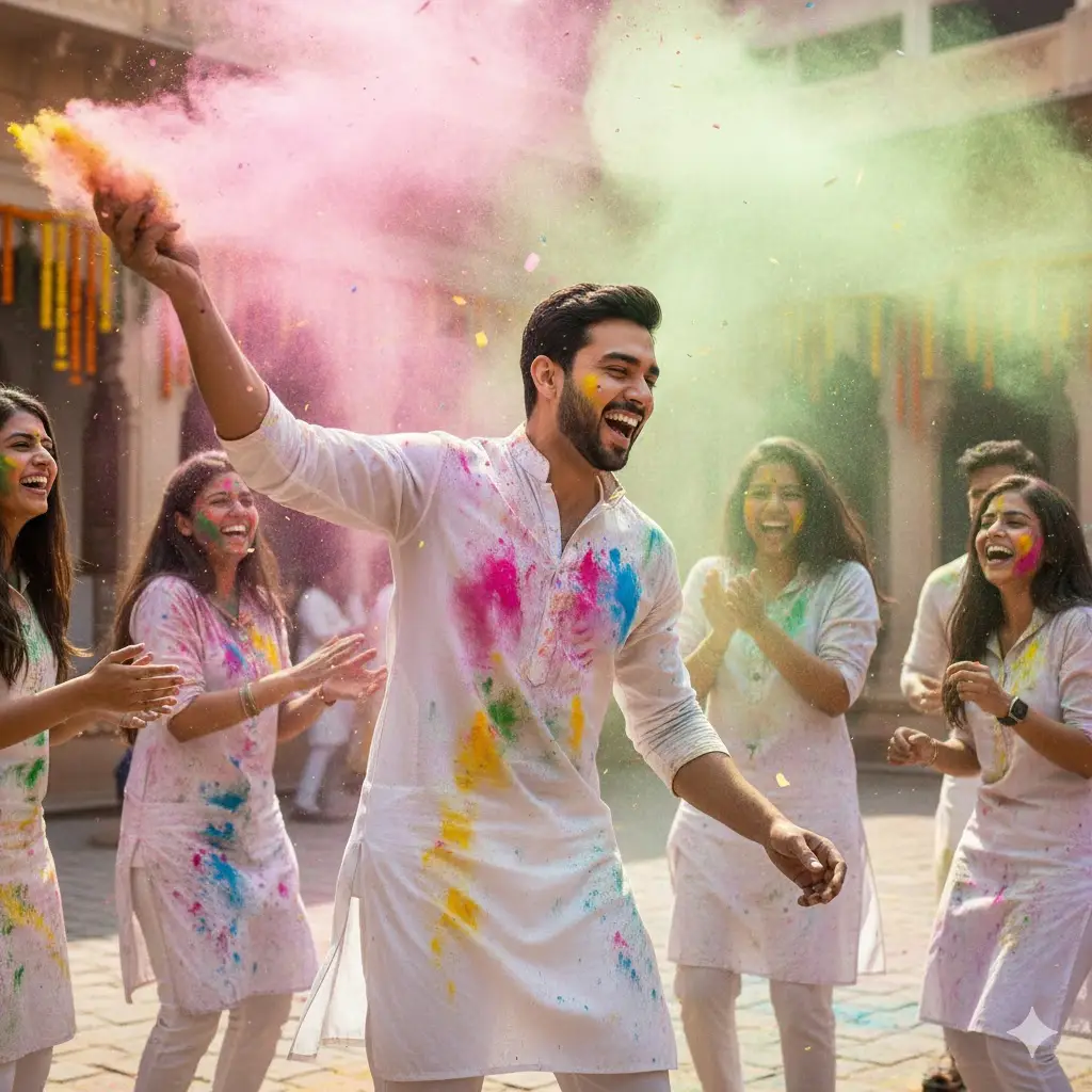 Gemini AI gemini ai Holi Prompt For Men group