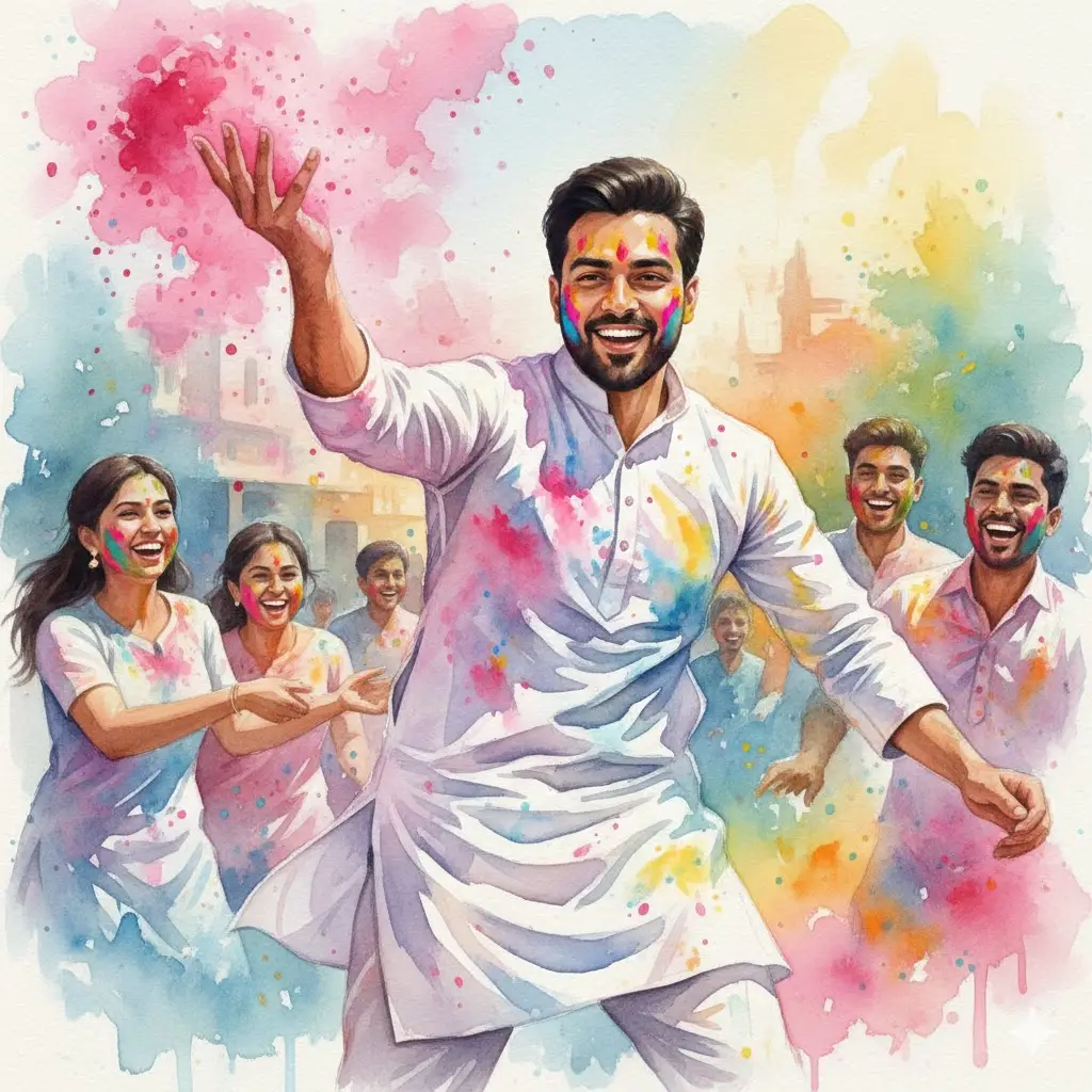 Gemini AI gemini ai Holi Prompt For Men oil painting