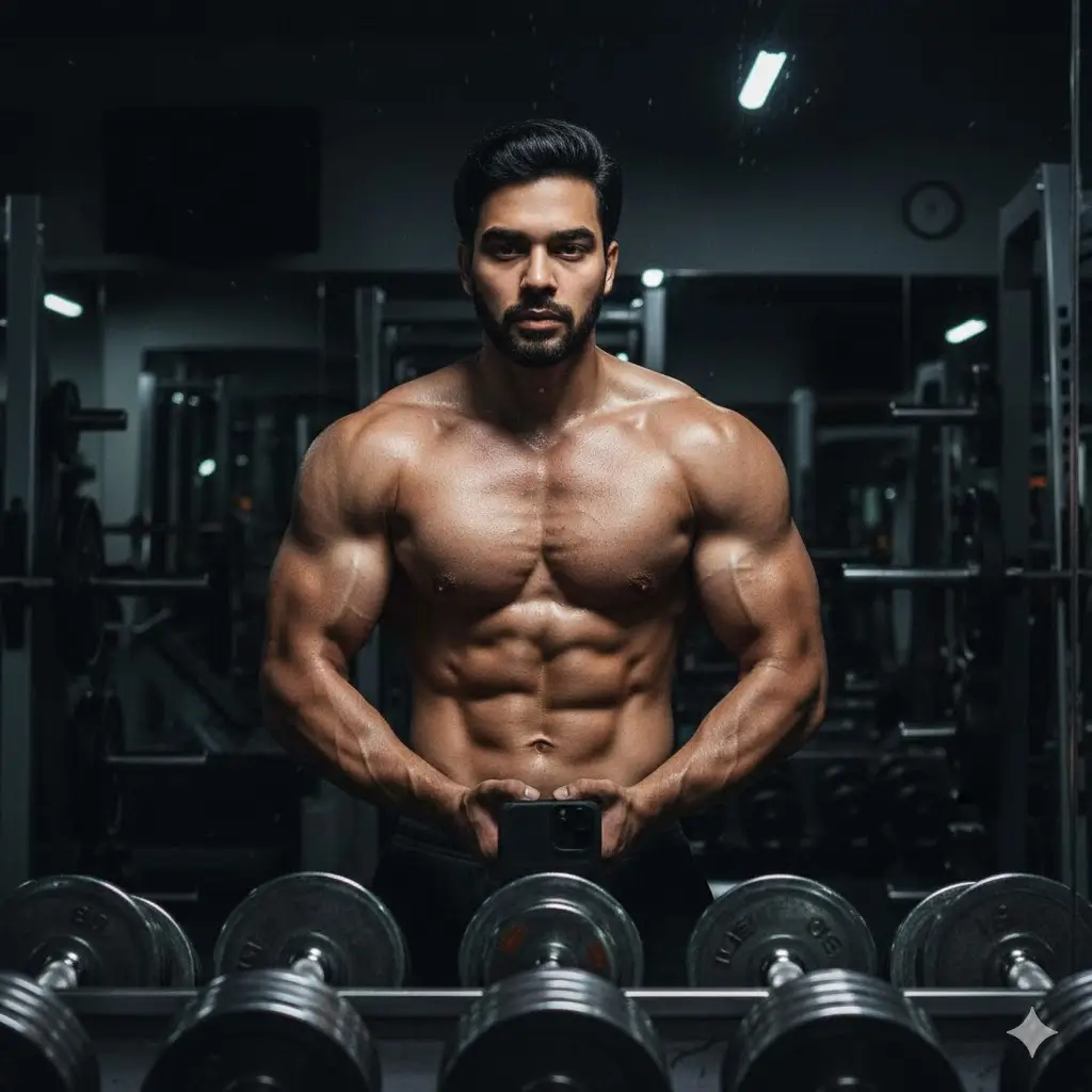 Gemini gym Mirror Selfie Prompts for Boys