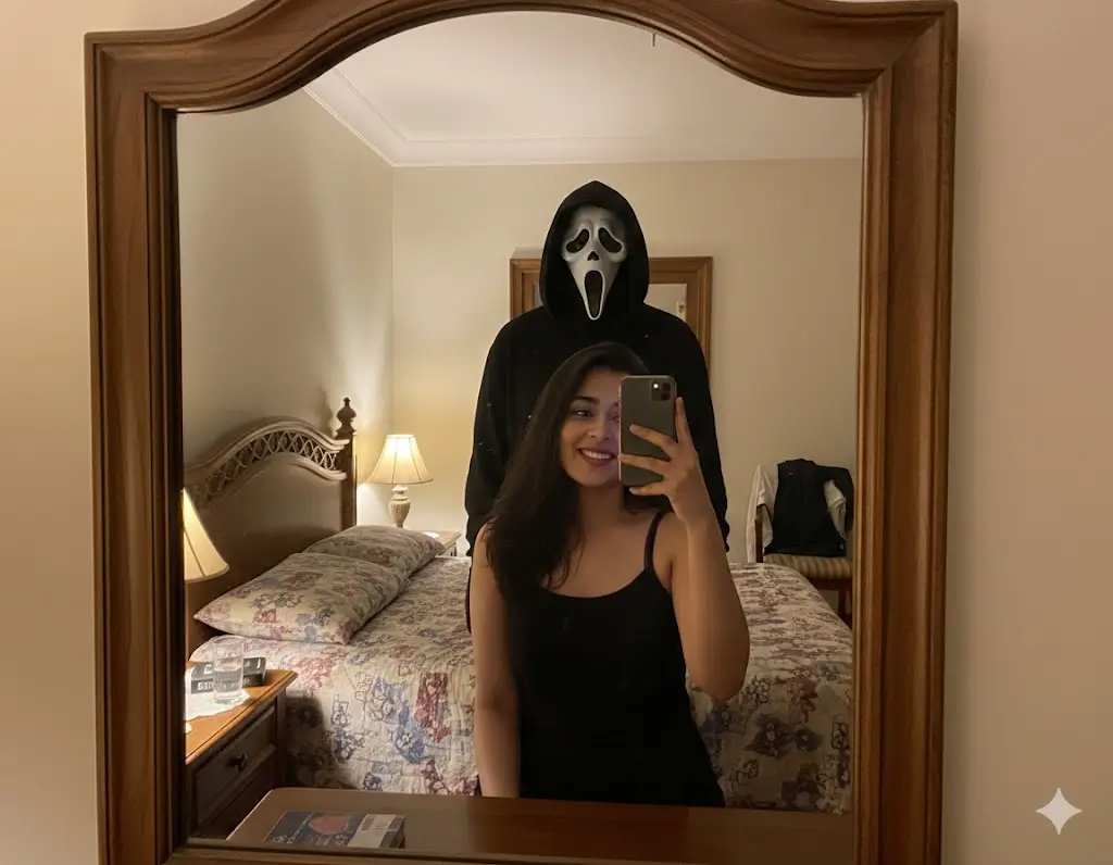 Ghost Face Companion mirror selfie ai Prompts