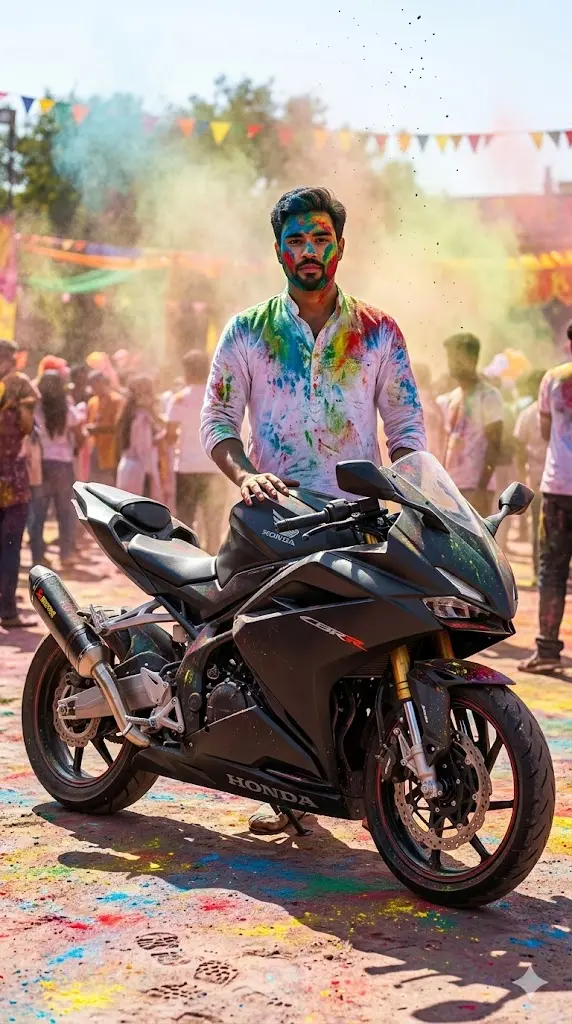 Holi bike prompt Gemini ai