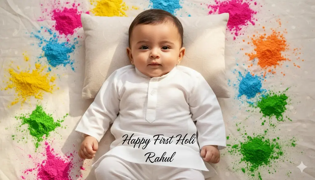 Holi prompt baby boy cushion