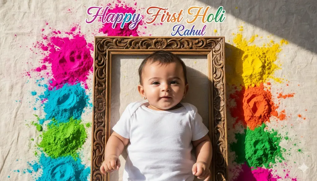Holi prompt baby boy frame