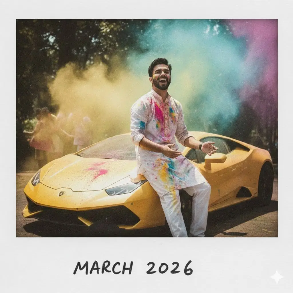 Holi prompt for car retro