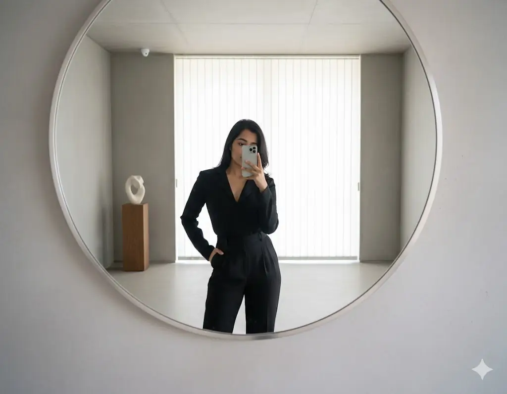 formal dress Mirror Selfie Gemini Prompt